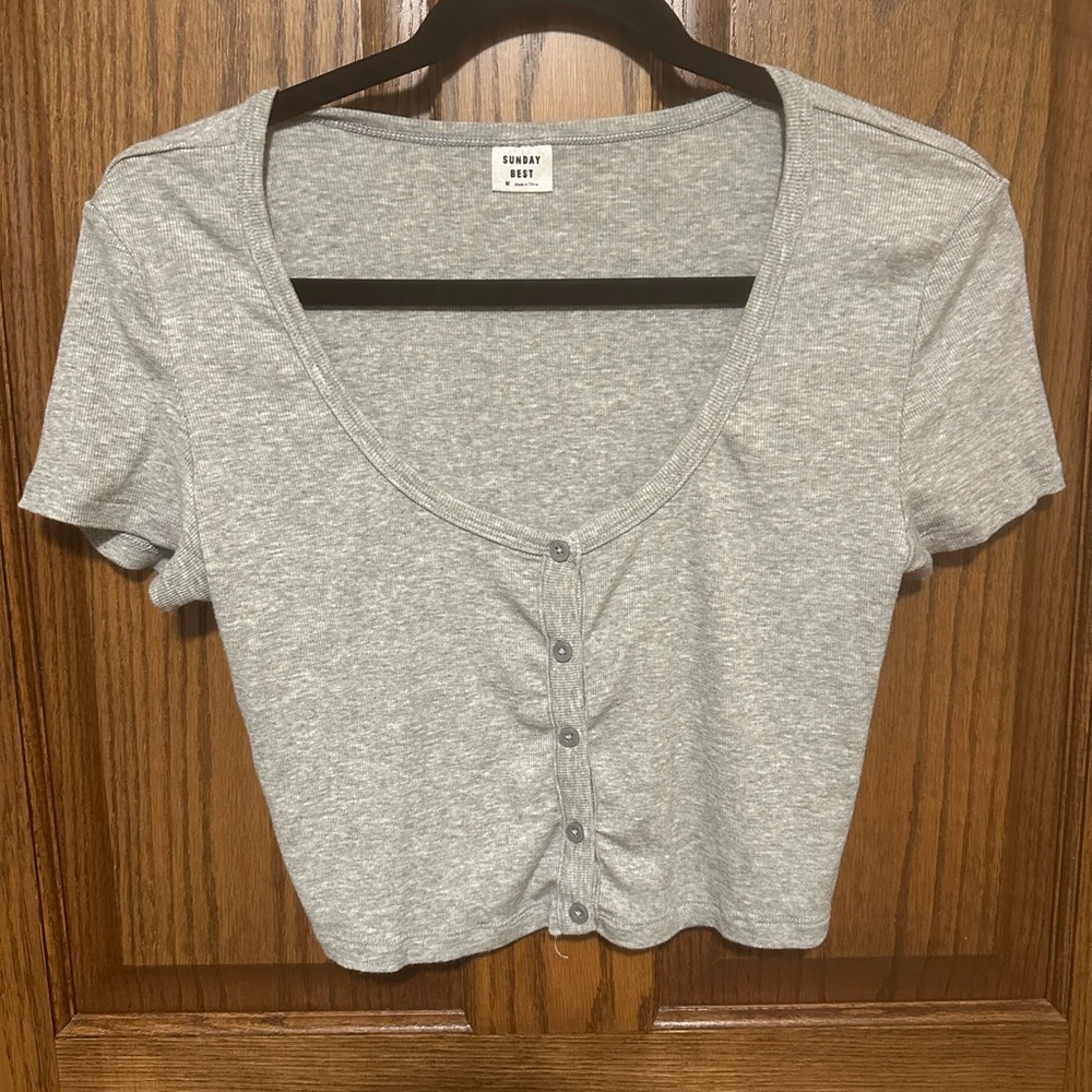 Aritzia’s Sunday Best Gray Crop T-Shirt